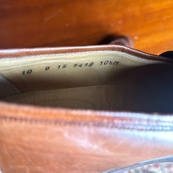 PRICE DROP ITALIAN Johnston Murphy Cellini Loafers 10.5 Brown Leather Shoes Mens - Picture 7 of 8